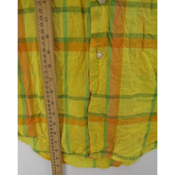VINTAGE Topps Shirt Medium Sanforized 60s 70s Mod Button Up Plaid * - Picture 4 of 10